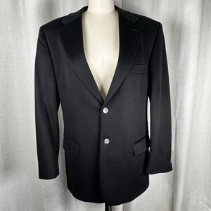 Zino 100% Cashmere Men's 40R Black Made in Italy Blazer‎ Sport Coat Suit Jacket